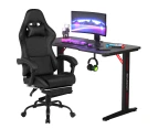 Gaming Desk 120cm & Gaming Chair with Footrest and Headrest Tilt 135° Black