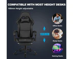 Ufurniture Gaming Chair Ergonomic Office Computer Chair with Footrest 135°Racing Recliner Extra Large Pillow Black