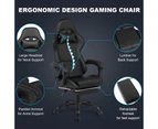 Ufurniture Gaming Chair Ergonomic Office Computer Chair with Footrest 135°Racing Recliner Extra Large Pillow Black