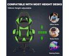 Ufurniture Gaming Chair Ergonomic 135°Racing Recliner Executive Office Chair with Footrest Computer Desk Seat Green