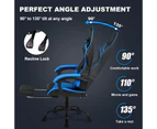 Ufurniture Gaming Chair Ergonomic Office Computer Chair with Footrest Racing Recliner Extra Large Pillow Seat Blue