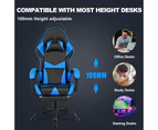 Ufurniture Gaming Chair Ergonomic Office Computer Chair with Footrest Racing Recliner Extra Large Pillow Seat Blue