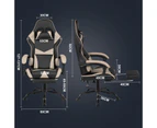 Ufurniture Gaming Chair Executive Office Computer Ergonomic Chair with Footrest 135°Racing Recliner Grey