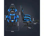 Ufurniture Gaming Chair Ergonomic Office Computer Chair with Footrest Racing Recliner Extra Large Pillow Seat Blue