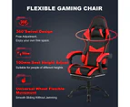 Ufurniture Gaming Chair Ergonomic 135°Racing Recliner Office Computer Extra Large Pillow Seat with Footrest Red