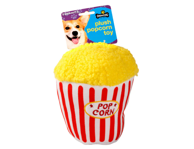Chompers Plush Popcorn Squeaky Dog Toy - Multi