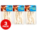 3 x 5pk Chompers Rawhide Logs Beef 100g