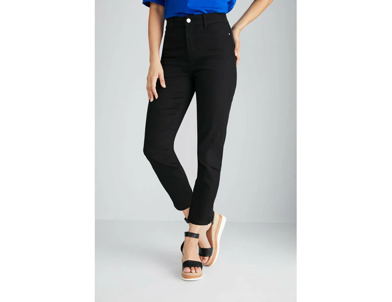 Emerge - Womens Jeans - Black Ankle Length - Solid Cotton Pants