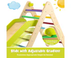 Costway 2-in-1 Wooden Climbing Triangle Set  Kids Slide Set Children Climber Sliding Playset Indoor Activity Center Color