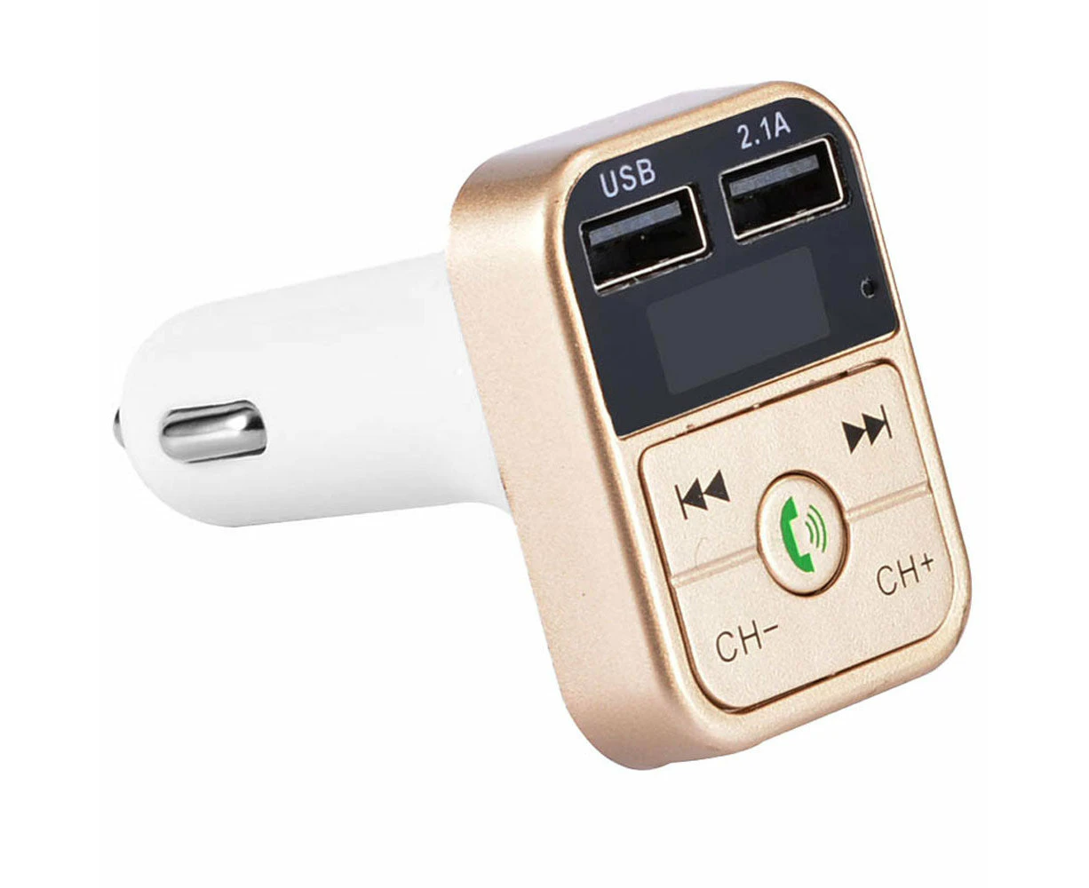 3-in-1 Wireless Car Bluetooth Transmitter - Gold