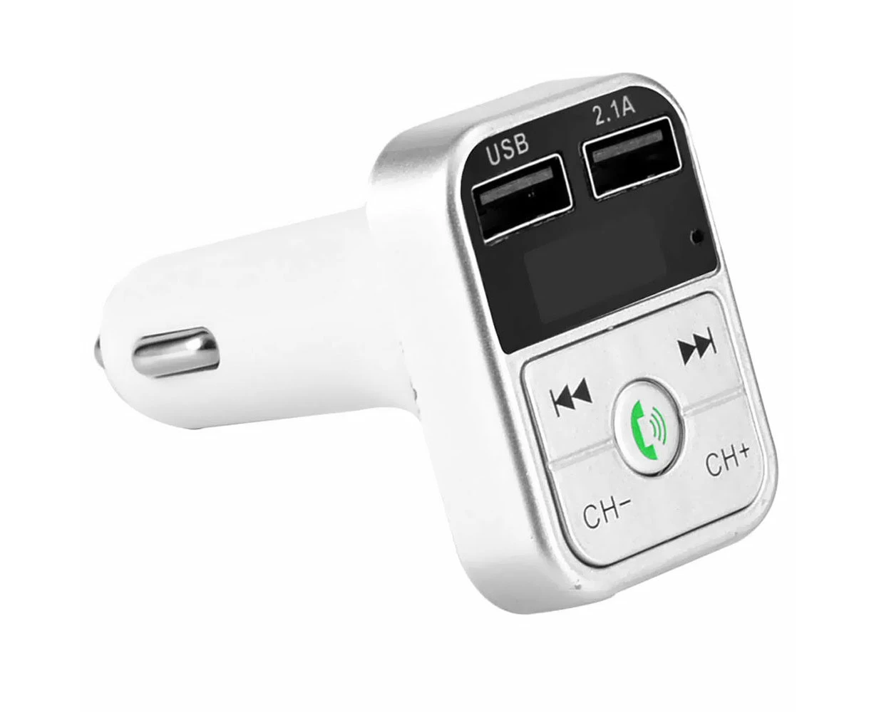 3-in-1 Wireless Car Bluetooth Transmitter - Silver