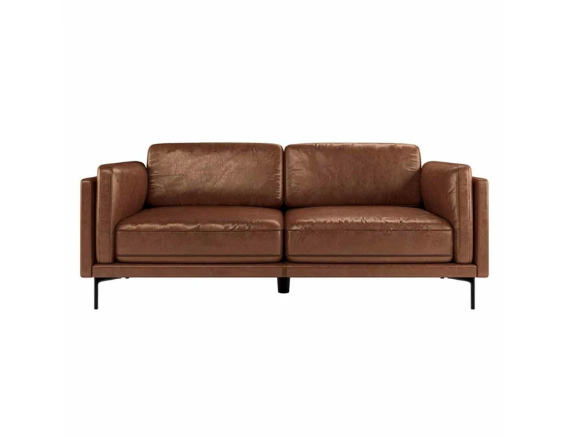 Oslo 3 Seater PU Leather Sofa - Brown