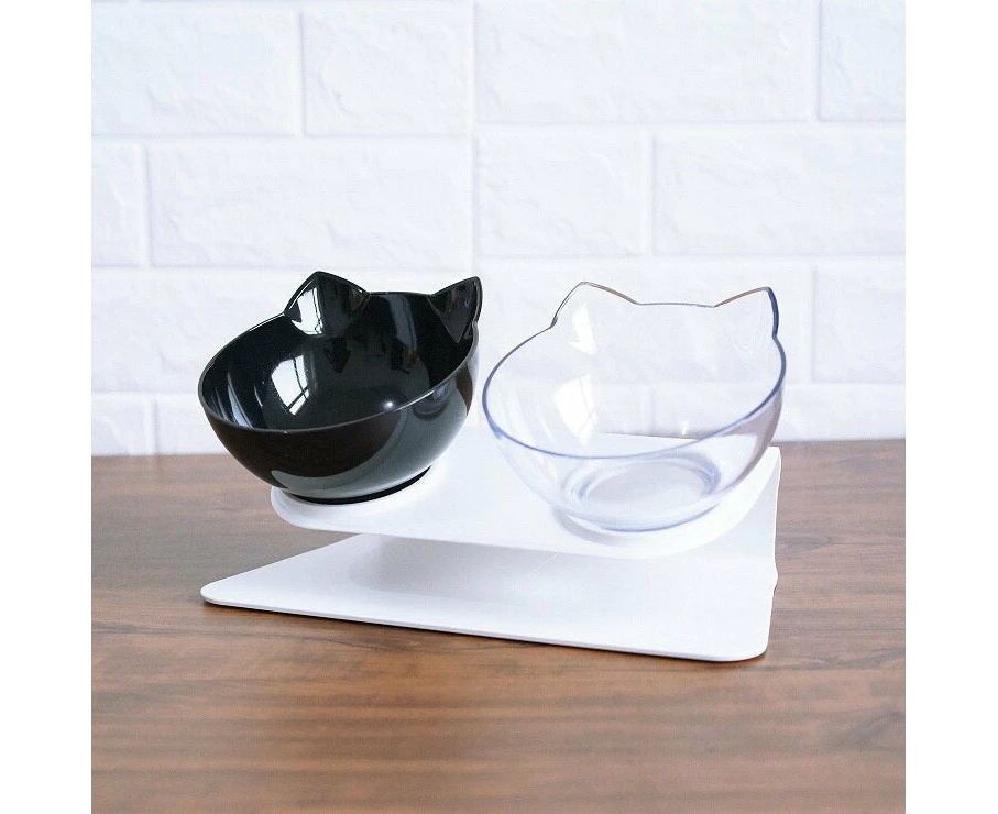 Cat Double bowl cat food bowl anti vomiting pet bowl elevated cat bowl