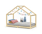 ALFORDSON Kids Bed Frame Wooden Timber Single House Frame Candice Oak