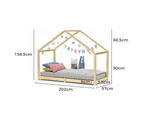 ALFORDSON Kids Bed Frame Wooden Timber Single House Frame Candice Oak