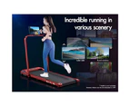 BLACK LORD Treadmill Electric Walking Pad Home Fitness Foldable Red w/ Smart Watch