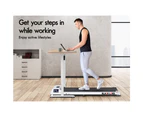 BLACK LORD Treadmill Electric Walking Pad Home Fitness Foldable White w/ Smart Watch