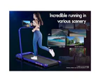 BLACK LORD Treadmill Electric Walking Pad Home Fitness Foldable Blue w/ Smart Watch