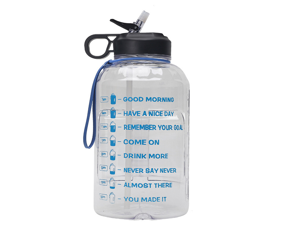 New 2.2L Water Bottle Motivational Drink Flask With Time Markings Sport ...