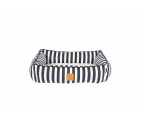 Mog & Bone Bolster Dog Bed Navy Hampton Stripe Print Small