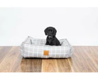 Mog & Bone Bolster Dog Bed Grey Check Print Large