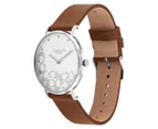 Coach Women's 36mm Perry Leather Watch - Brown/Silver White