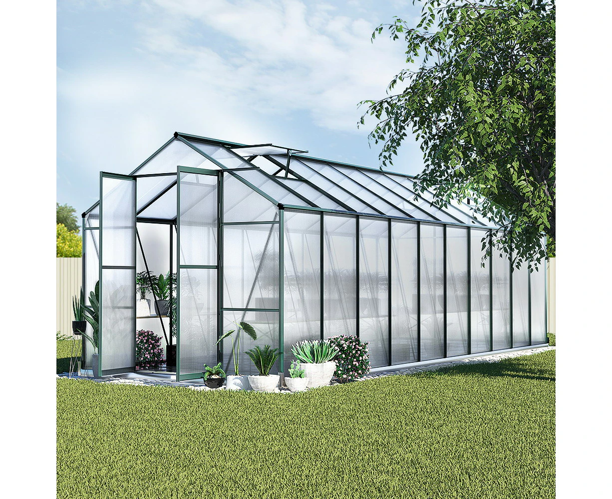 Greenfingers Greenhouse 6.3x2.44x2.1M Aluminium Polycarbonate Green House Garden Shed