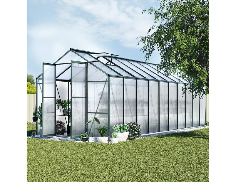 Greenfingers Greenhouse 6.3x2.44x2.1M Aluminium Polycarbonate Green House Garden Shed