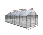 Greenfingers Greenhouse 6.3x2.44x2.1M Aluminium Polycarbonate Green House Garden Shed