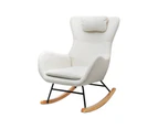 Artiss Rocking Chair Boucle Armchair Feeding Chair White