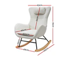 Artiss Rocking Chair Boucle Armchair Feeding Chair White