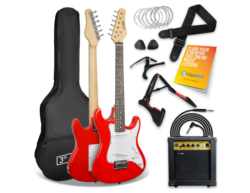 3rd Avenue 3/4 Size Electric Guitar Pack - Red