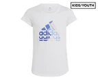 Adidas Girls' Graphic Tee / T-Shirt / Tshirt - White