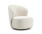 Zuri Swivel Lounge Chair in Cream Bouclé