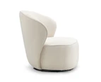 Zuri Swivel Lounge Chair in Cream Bouclé