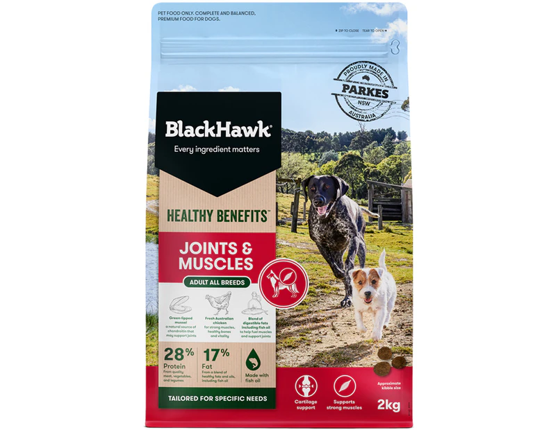 Black Hawk Healthy Benefits Joints & Muscles Dry Adult Dog Food 2kg