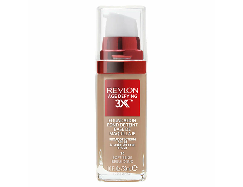 Revlon Age Defying 3x Foundation 30ml 30 Soft Beige