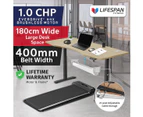 Lifespan Fitness WalkingPad M2 Treadmill with ErgoDesk Automatic Oak Standing Desk 1800mm + Cable Management Tray Run Walk Cardio Home Gym Treadmills