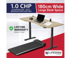 Lifespan Fitness Walkingpad M2 Treadmill with Dual Motor Automatic Standing Desk 180cm in Oak/Black Run Walk Cardio Home Gym Treadmills