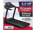 LSG Fitness FOCUS M3 Treadmill Run Walk Cardio Home Gym Treadmills Foldable 15 Levels Automatic Incline