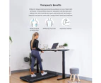 Lifespan Fitness V-FOLD Treadmill with ErgoDesk Automatic Standing Desk 1800mm in White/Black