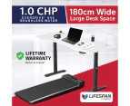 Lifespan Fitness Walkingpad M2 Treadmill with Dual Motor Automatic Standing Desk 180cm in White/Black Run Walk Cardio Home Gym Treadmills