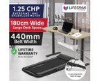 Lifespan Fitness V-FOLD Treadmill with ErgoDesk Automatic Standing Desk 1800mm in Oak/Black with Cable Management