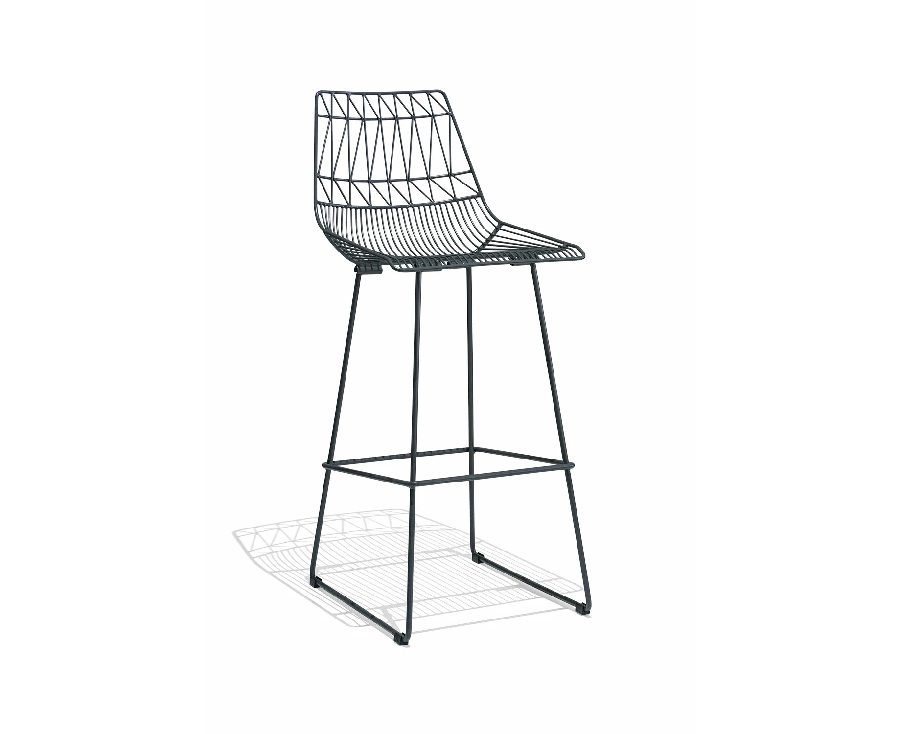 Replica Bend Outdoor Bar Stool - Outdoor  - 75cm - Matte Charcoal