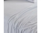 MyHouse Stonewash Flat Sheet Queen Size 255X260cm in White 100% Cotton