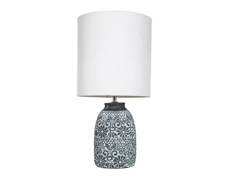 Amalfi Fleur Bedside Table Lamp Nightstand Modern Reading Night Light Desk Lamp -Grey/White