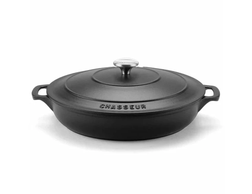 Chasseur Round French Oven /2.5L Size 30cm/2.5L in Matte Black