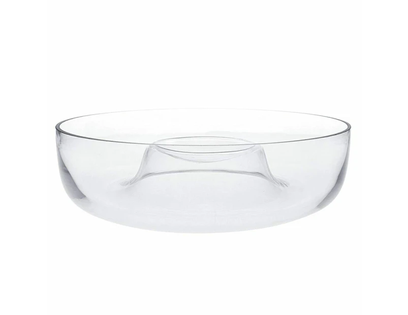 Alex Liddy Slate & Co Round Glass Chip & Dip Bowl Size 28cm