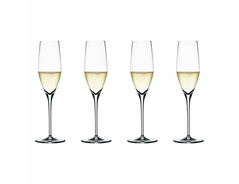 Spiegelau Authentis 4 Piece Crystal Glass Champagne Flute Set