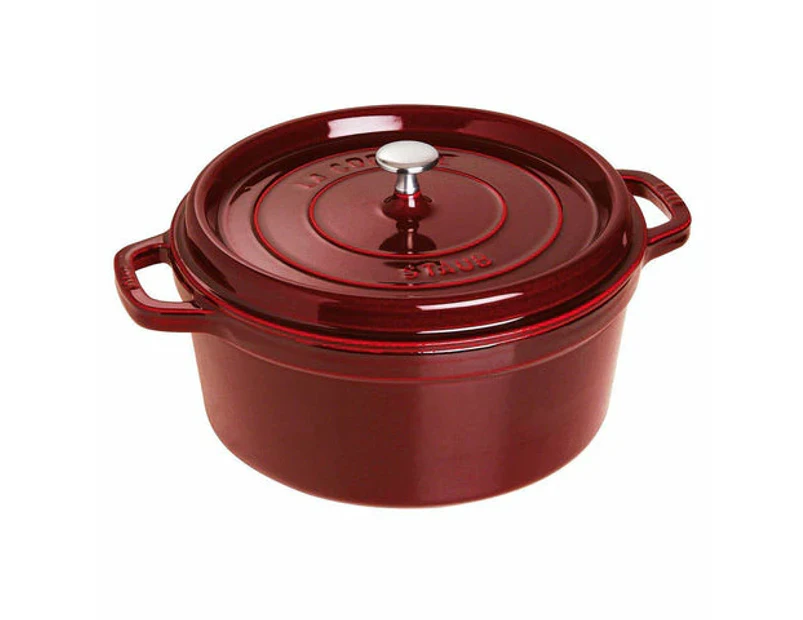 Staub Enamelled Cast Iron Round Cocotte Grenadine 1.7L Size 18cm in Red